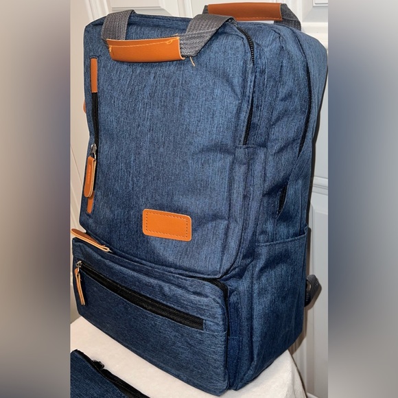 🎒3 PC QUALITY 📚BOOK BAG SET, Brand New NWT, Denim Blue, Padded for Comfort - Picture 5 of 13